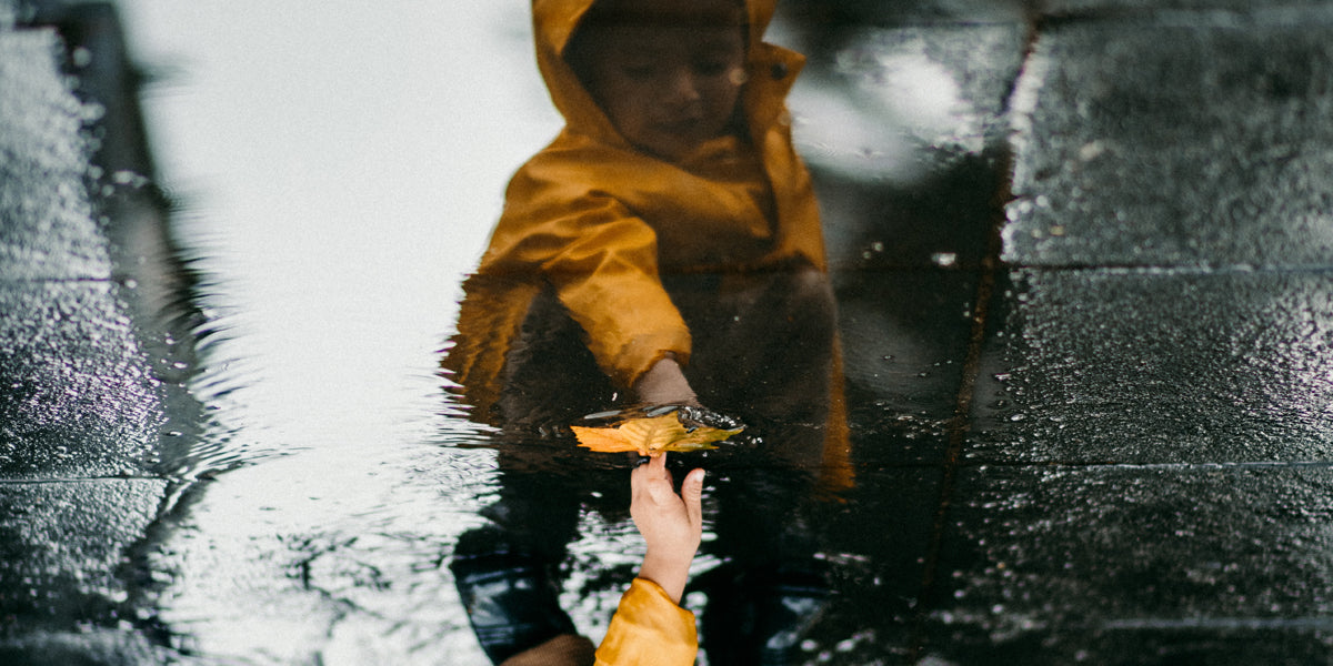 Outside in the rain