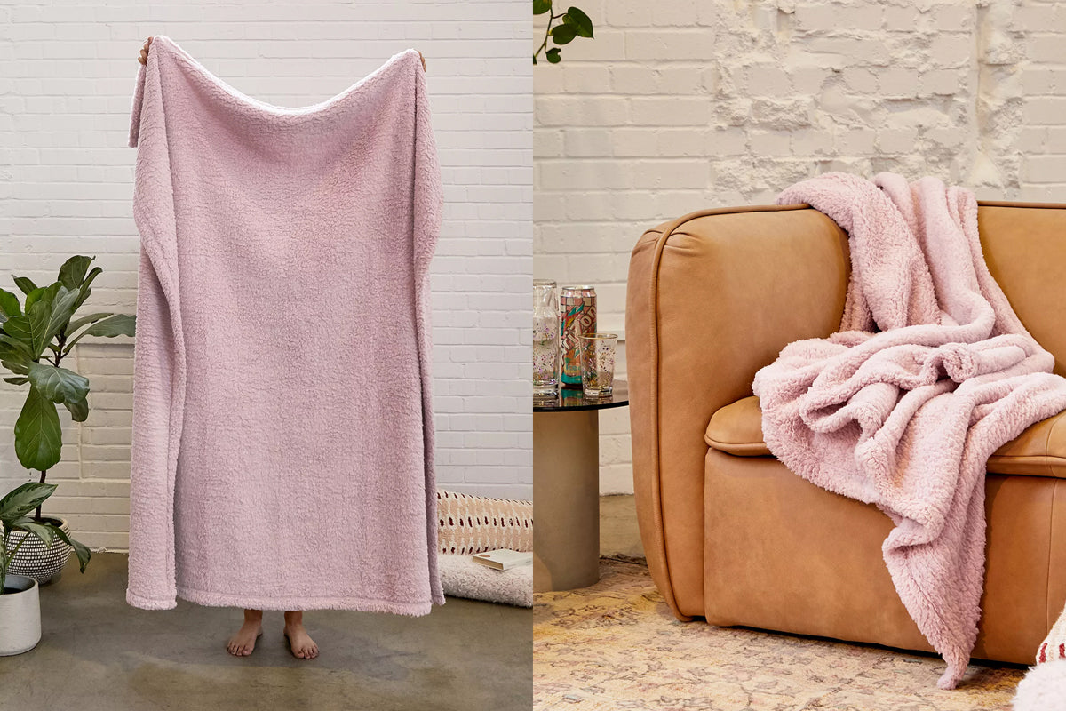 Roze fleece deken