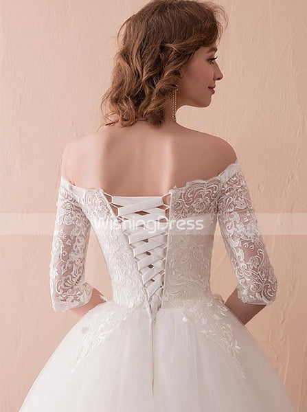 Floor Length Bridal Gown,Off the Shoulder Wedding Dress,Ball Gown Wedd ...