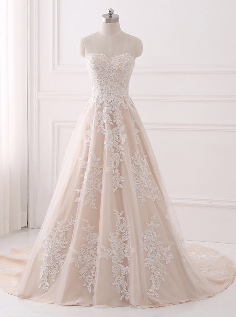  A line  Wedding  Dresses  Lace Wedding  Dress  Elegant  Bridal  