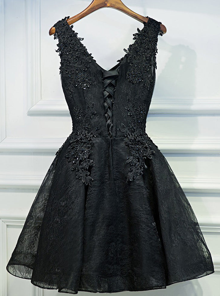 Black Homecoming Dresses,Lace Homecoming Dress,Little Black Dresses,Sh ...