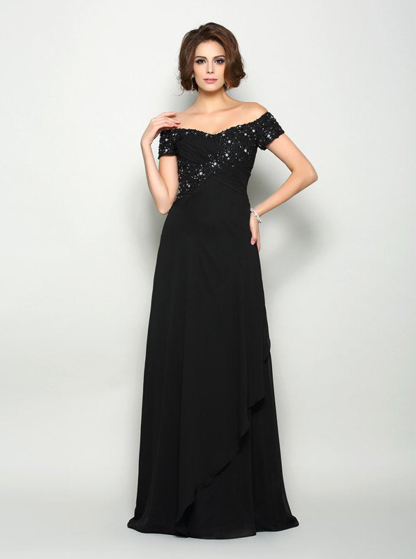 Black Off the Shoulder Mother of the Bride Dress with Sleeves,MD00053 ...