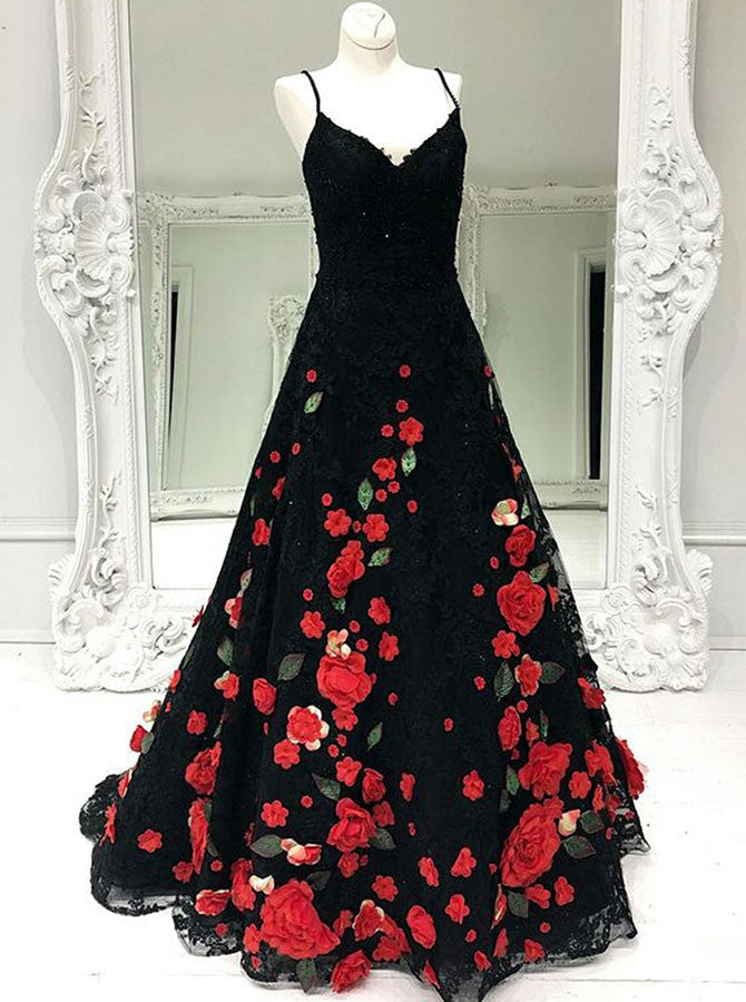 Black And Floral Prom Dress Flash Sales ...