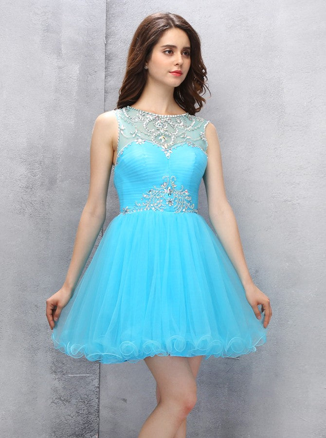 Blue Sweet 16 Dresses,Homecoming Dress for Teens,Tulle Sweet 16 Dress ...