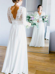 casual lace wedding dress with sleeves
