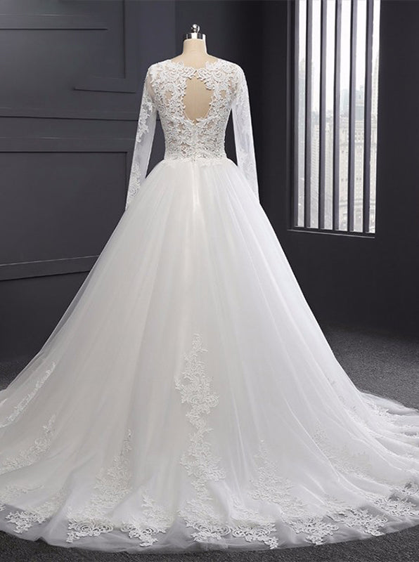 Formal Wedding Dresses,Wedding Dress with Sleeves,Classic Bridal Gown ...