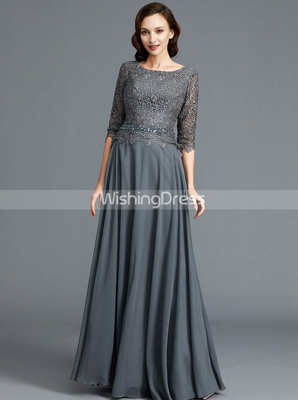 Grey Mother of the Bride Dresses,Mother Dress with Sleeves,Elegant Mot ...