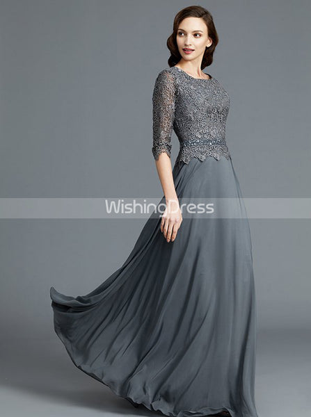 Grey Mother of the Bride Dresses,Mother Dress with Sleeves,Elegant Mot ...