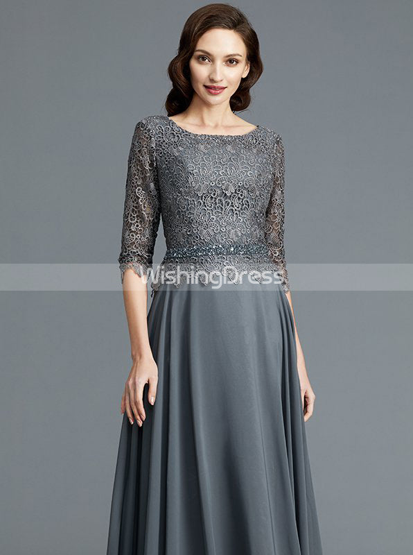 Grey Mother of the Bride Dresses,Mother Dress with Sleeves,Elegant Mot ...