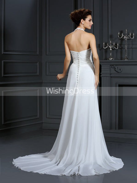 Halter Wedding Dresses,Beach Wedding Dress,Chiffon Wedding Dress,WD002 ...