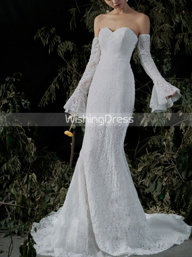 fitted wedding dress with detachable skirt