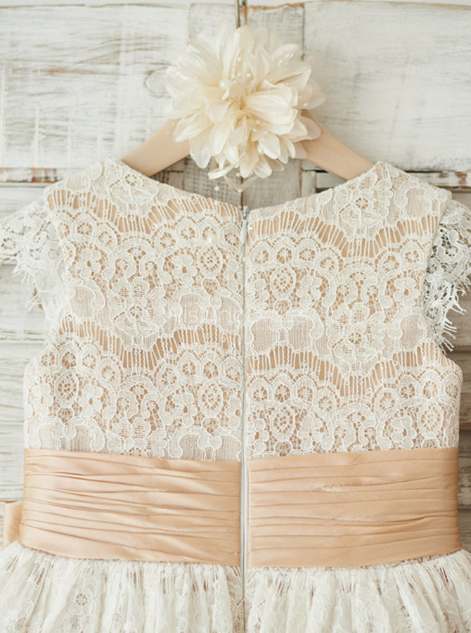 crochet lace flower girl dress