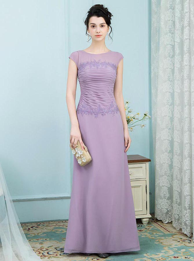 Lilac Mother of the Bride Dresses,Full Figure Mother Dress,Ruched Moth