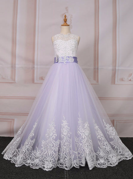 Lilac Princess Flower Girl Dress,Birthday Dresses,First Communion Dres ...