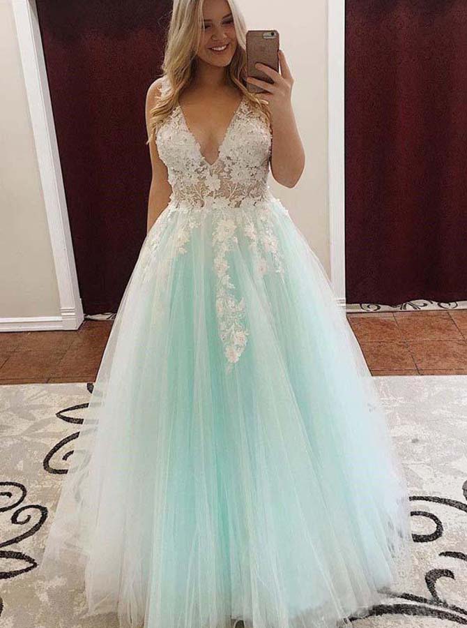 off the shoulder floral prom dress