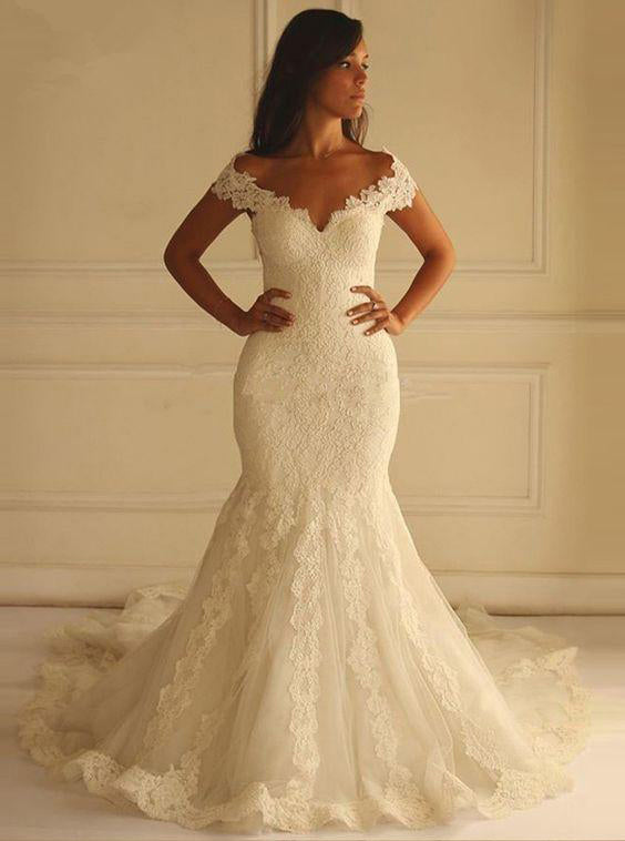 Mermaid Wedding Dresseslace Wedding Dressoff The Shoulder Bridal Dre Wishingdress 5507