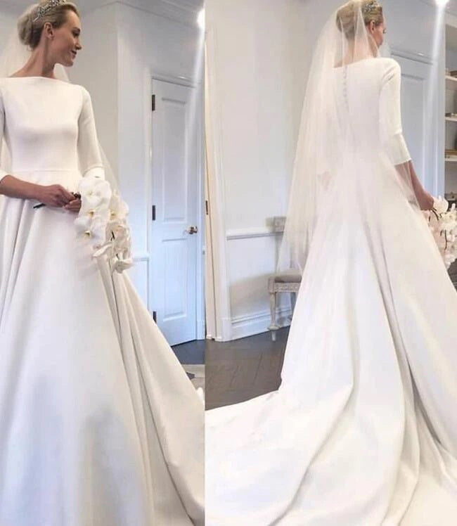 Modest Wedding Dress with Pockets,Wedding Dress with Sleeves,WD00628 ...