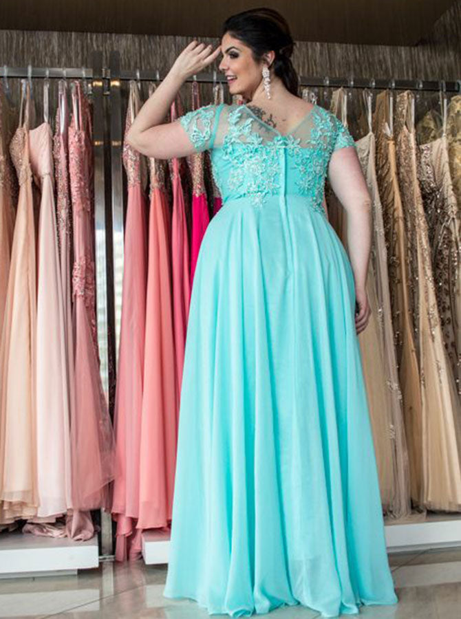 Plus Size Prom Dress with Sleeves,Plus Size Prom Dress for Teens,Long ...