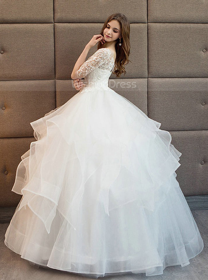 Princess Ball Gown Wedding Dressesruffled Bridal Gownwd00354 Wishingdress 5089