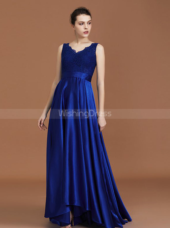 Royal Blue Bridesmaid Dresses,A-line Bridesmaid Dress,Satin Bridesmaid ...