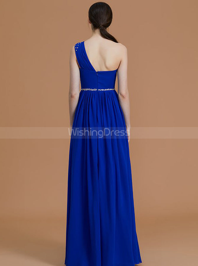 Royal Blue Bridesmaid Dresses,One Shoulder Bridesmaid Dress,Elegant Br ...