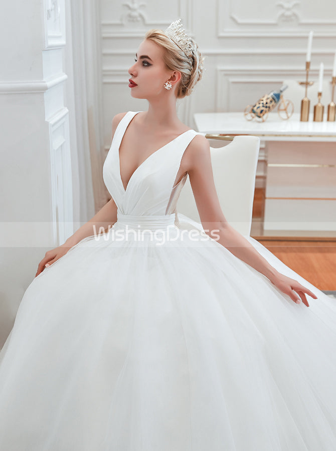 simple white ball gown