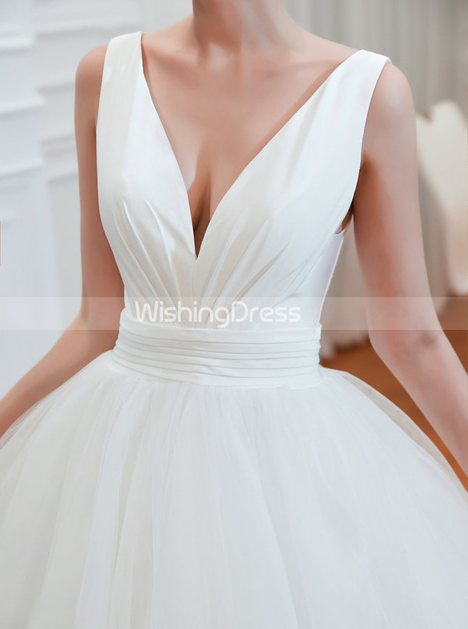 plain white ball gown