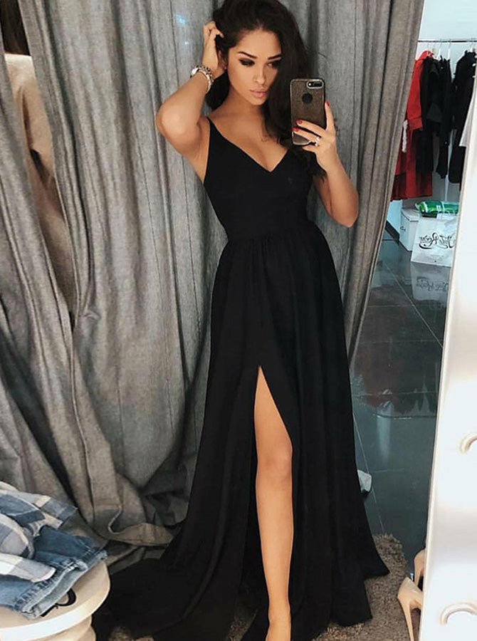 75 Long Black Ball Gown Prom Dresses