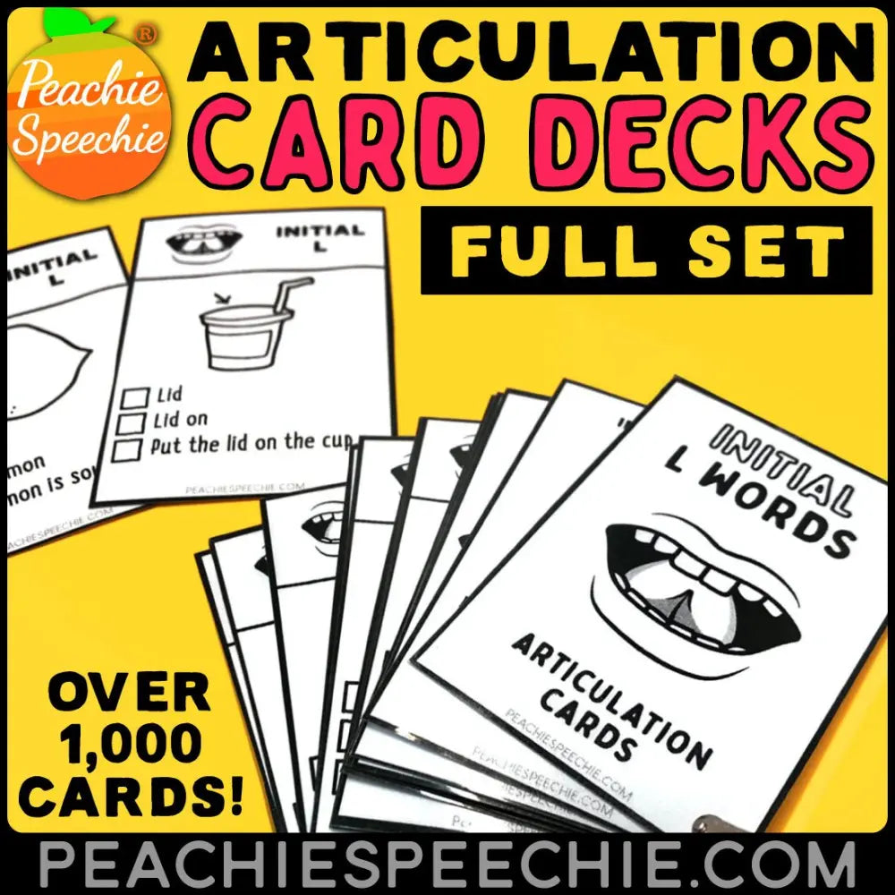 Articulation Flashcards with Visual Cues by Peachie Speechie | Entire Set