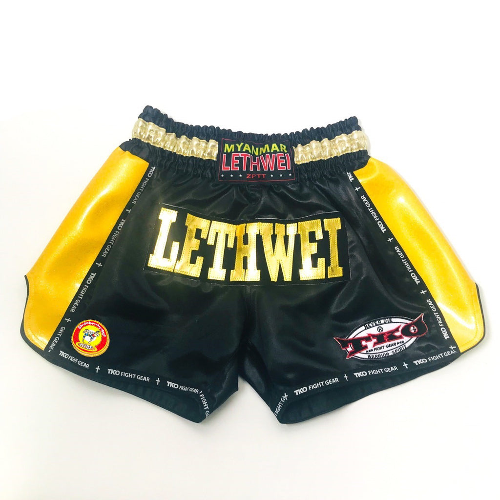 TKO Myanmar Lethwei Shorts Gold/Silver | Lethwei Gear TKO Fight Store ...