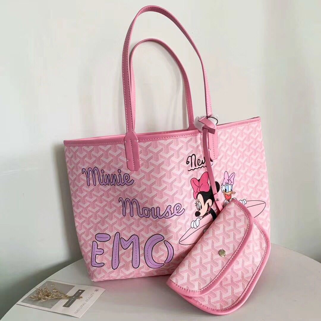 2pcs Set Minnie Mouse Pink Large Capacity Tote Bag Ustreetstyle