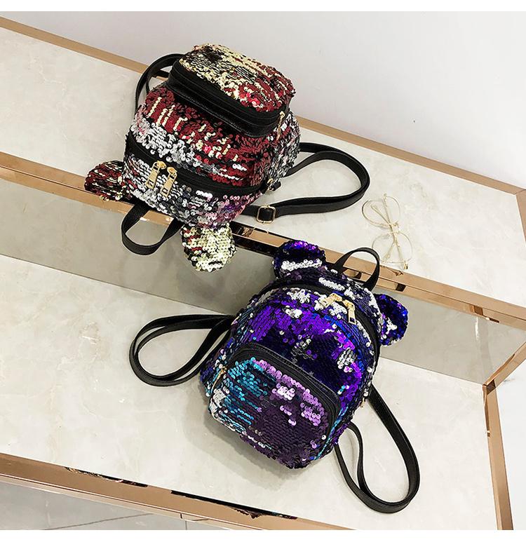 minnie mouse potion purple sequined mini backpack by loungefly