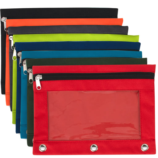 Wholesale 3 Ring Binder Clear Pencil Case - Assorted —