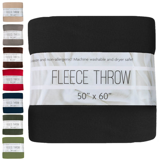 Wholesale Fleece Throw Blankets 50 x 60 3-Color Assortment