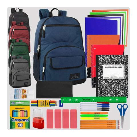 Basic backpack with school supplies kit