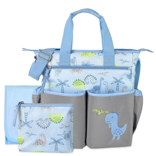 Baby Essentials Diaper Bag Tote 5 Piece Set with Sun, Moon, and Stars, Wipes Pocket, Dirty