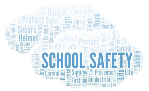 word cloud with school safety terms