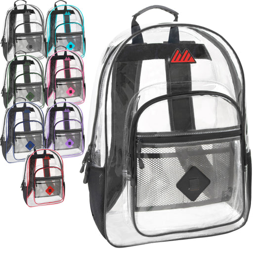 Wholesale 17 Inch Deluxe Backpack in 6 Assorted Colors - Case of 24