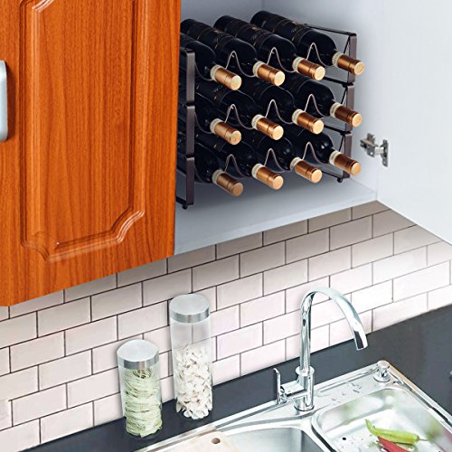 Gongshi 3 Tier Stackable Wine Rack Countertop Cabinet Wine Holder