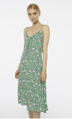 green floral midi