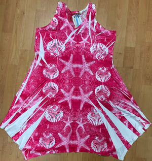 Seashell Starfish Free Size Sleeveless Sundress - 28th Street Beach Variety