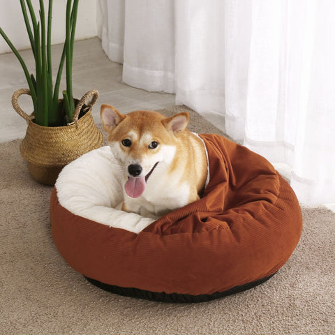 Dog Calming Bed Snookie Hooded Terracotta