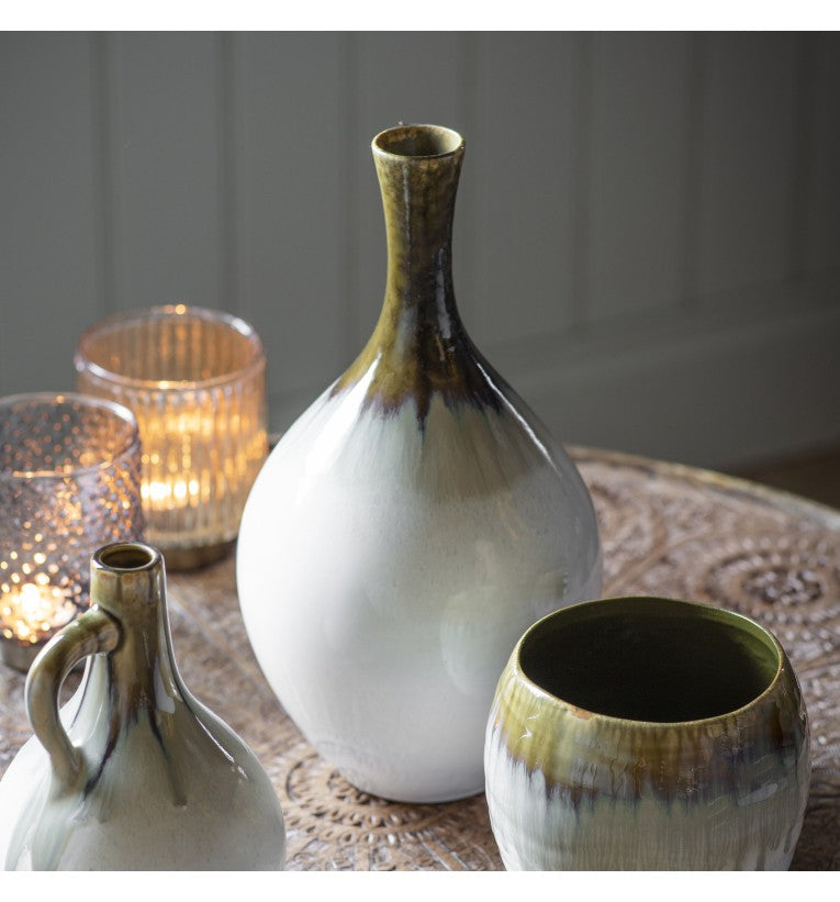 Natural & Cream Glazed Vase