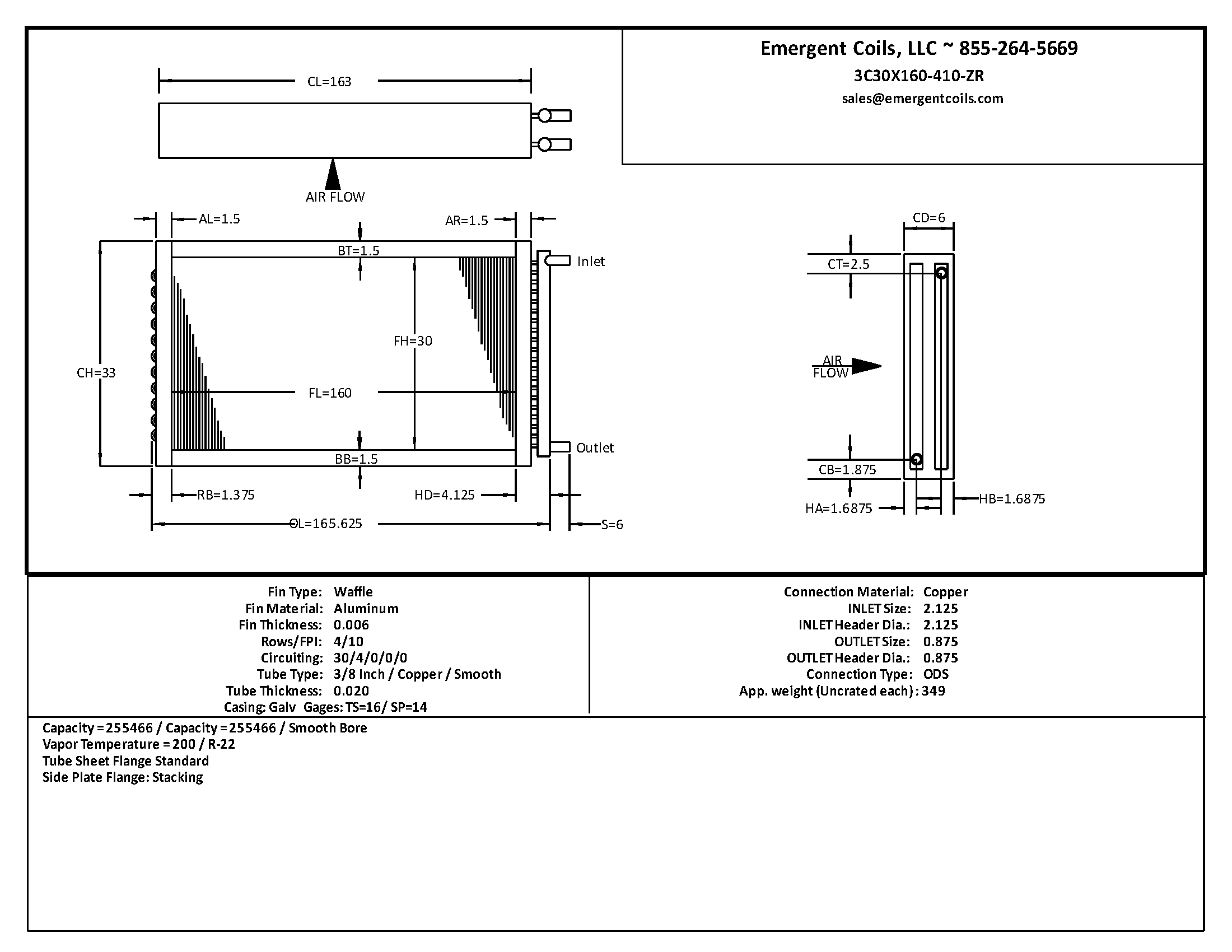 30x160 condenser coil