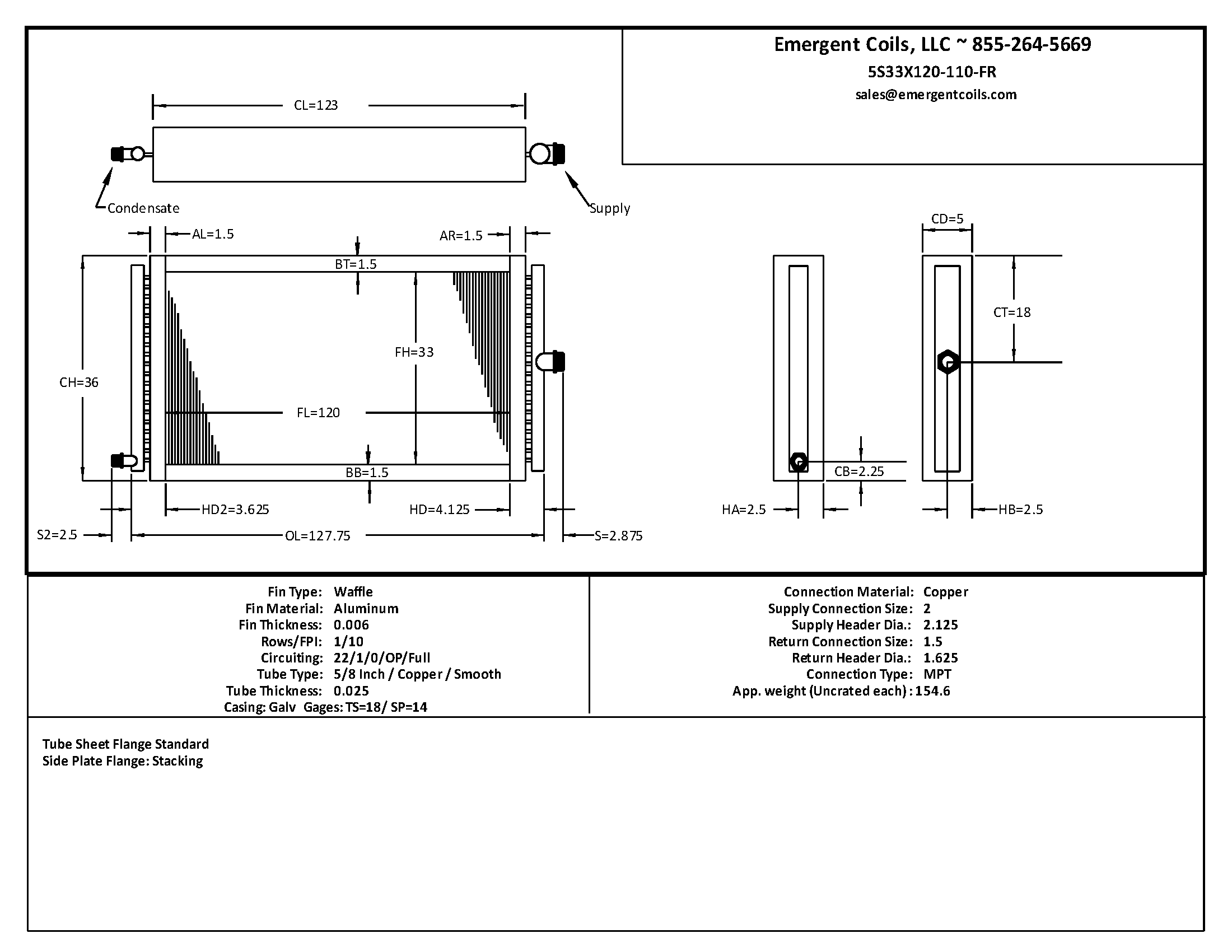 33x120 steam coil