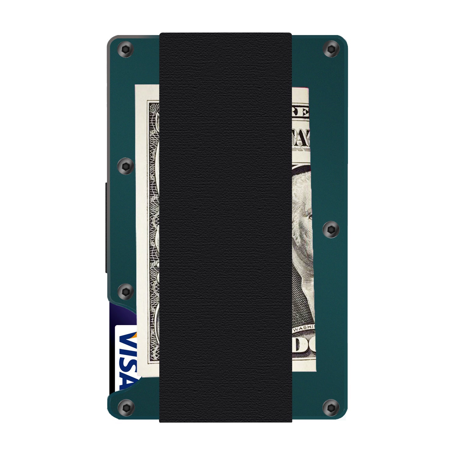The Ridge Wallet With Cash Strap Dark Cyan - 