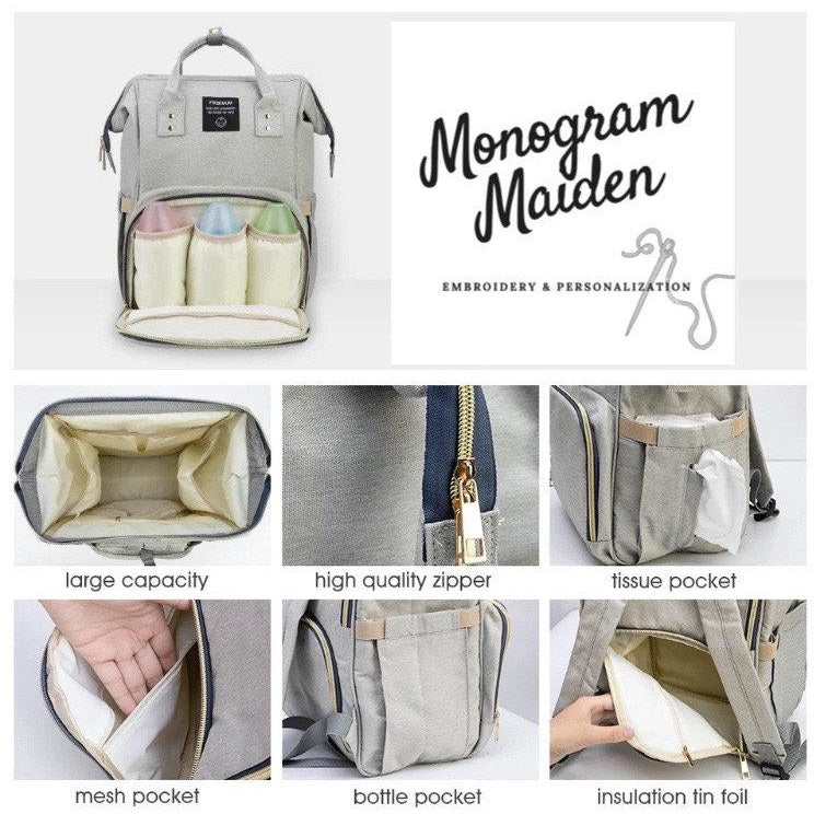 large monogrammed diaper bags