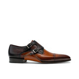 Tan & Brown Leather Cooma Monk Straps Shoes
