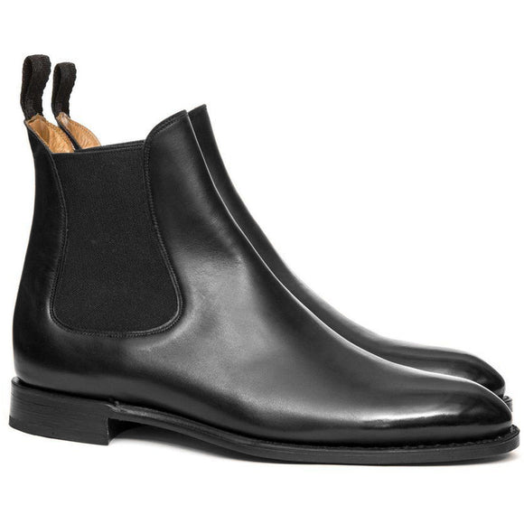 Height Increasing Black Leather Fenland Slip On Chelsea Boots – Costoso ...