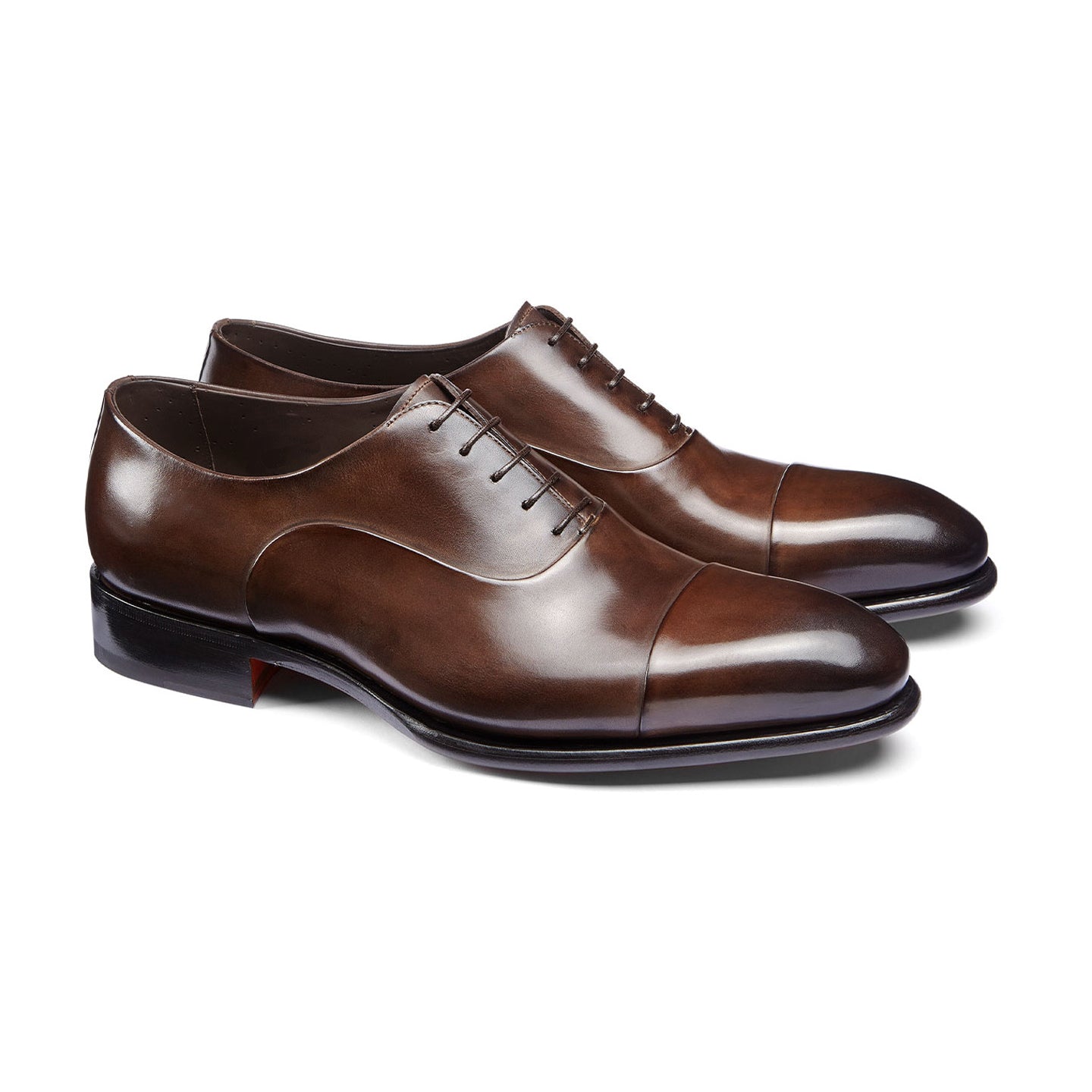 Brown Leather Woodford Balmoral Toe Cap Oxfords - Formal Shoes ...